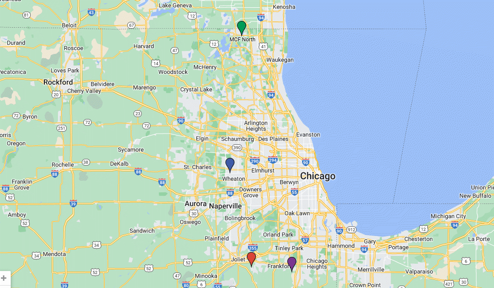 Click for a Google map of all 3 locations